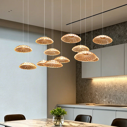 Luxury Ripple Water Glass Chandelier Living Room Kitchen High Ceiling Hanging Lights Art Dining Room Island Bar Pendant Lamp