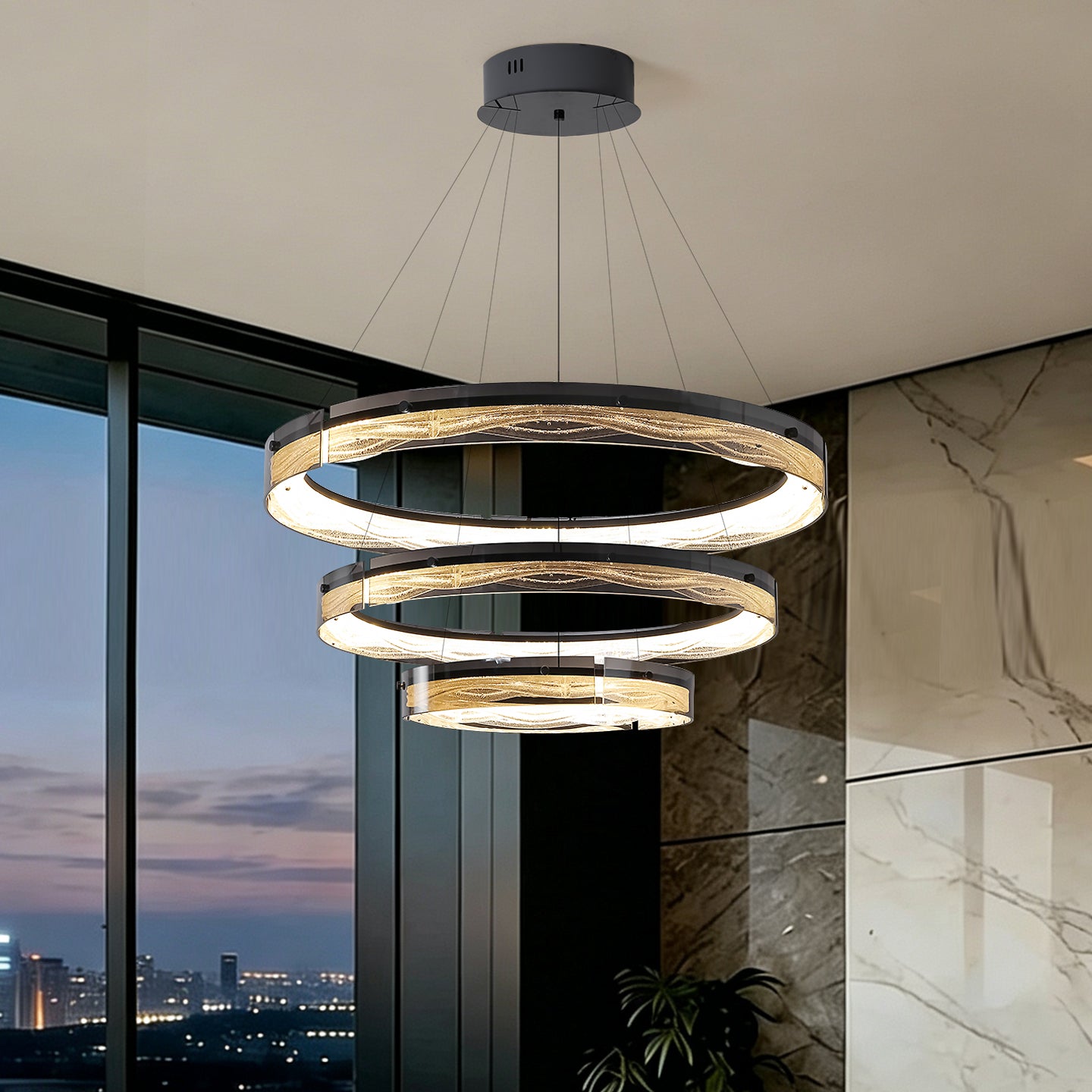 Luxury Simple Circular Glass Chandelier