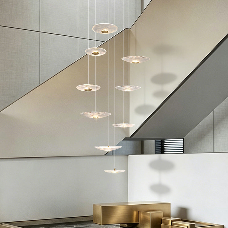 Modern Glass Stair Chandelier Villa Duplex Loft Ceiling Hanging Light