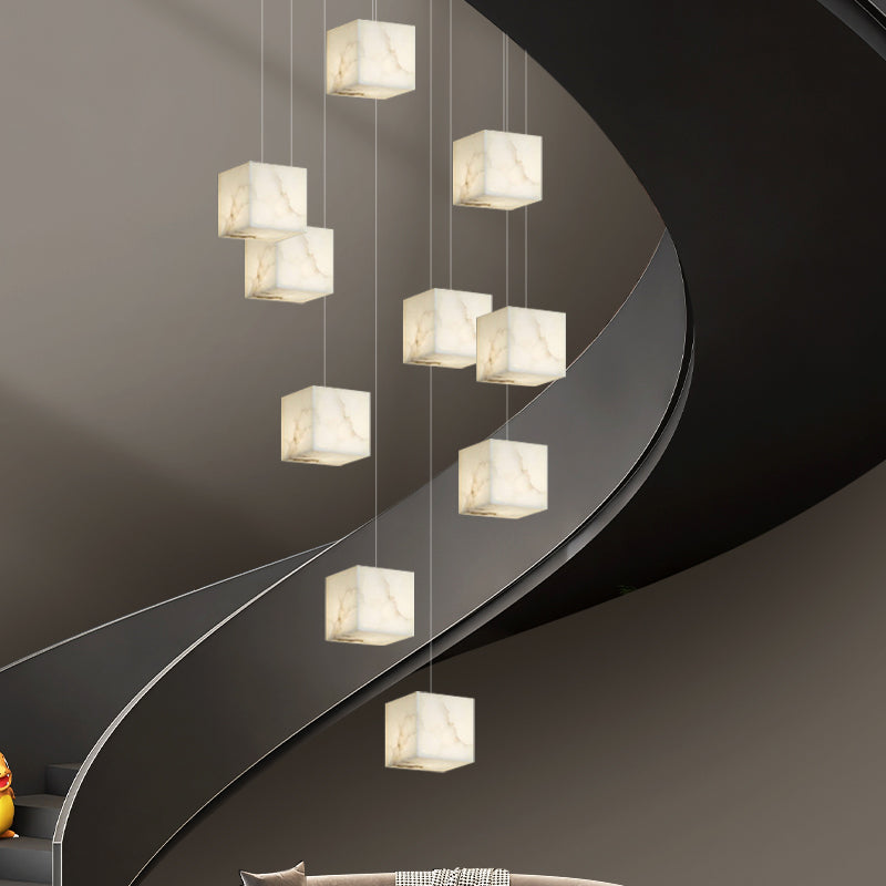 Nordic Chandelier Stairs High Ceiling Staircase Marble Chandelier