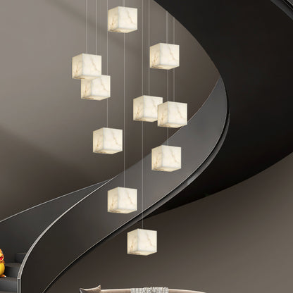 Nordic Chandelier Stairs High Ceiling Staircase Marble Chandelier