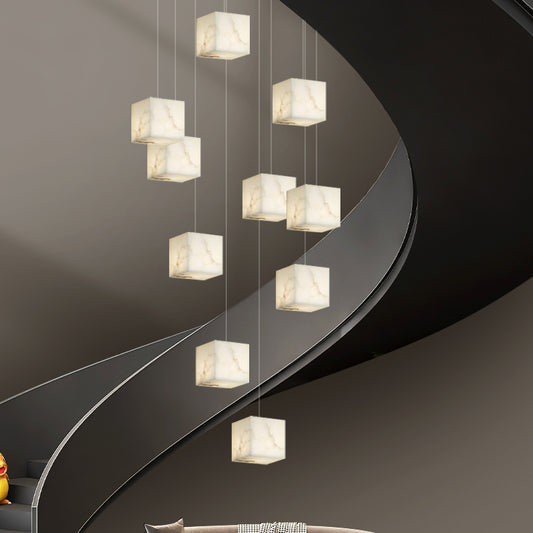 Nordic Chandelier Stairs High Ceiling Staircase Marble Chandelier