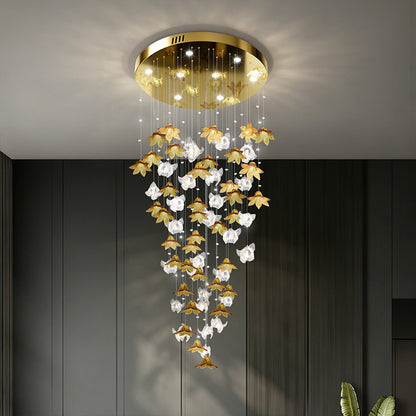 Dining Room Chandeliers Modern Villa Dining Table Island Pendant Lamp Creative Glass Flower Hanging Lamp