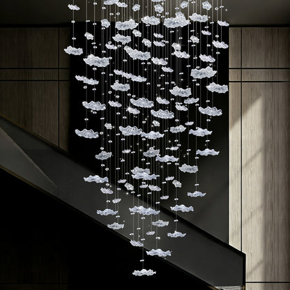 Stair Lighting Chandelier Villa Staircase High Ceiling Chandelier Glass Duplex Loft Hanging Lamp Long Pendant Light Staircase