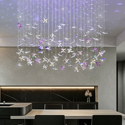 Chandelier Over the Dining Table Kitchen Island Pendant Light Dining Room Butterfly Design Chandelier Crystal Hanging Lamp