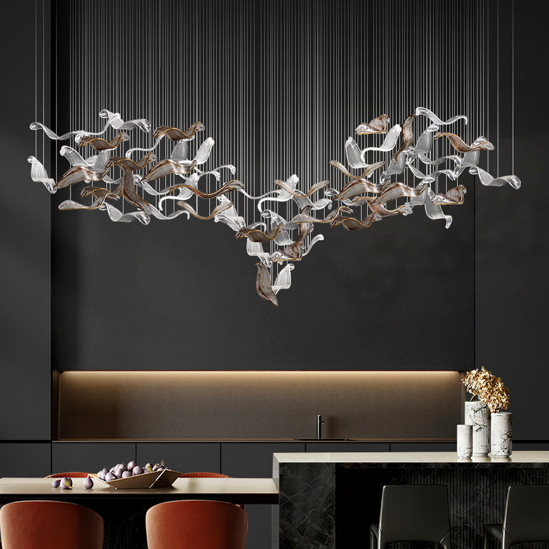 Light luxury art glass branch chandelier | Non standard customized engineering chandelier for hotel lobby/villa empty living room