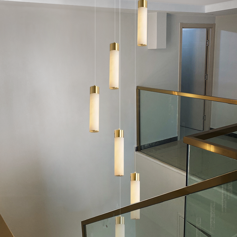 Nordic Marble Duplex Loft Long Hanging Lamp