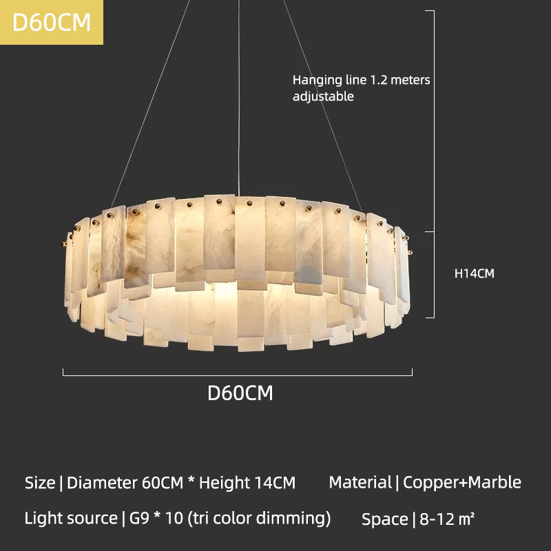 Modern Luxury Round Marble Living Room Chandelier