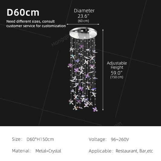 Chandelier Over the Dining Table Kitchen Island Pendant Light Dining Room Butterfly Design Chandelier Crystal Hanging Lamp