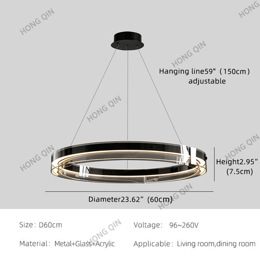 Modern Living Room Villa Dining Room Ring Chandelier
