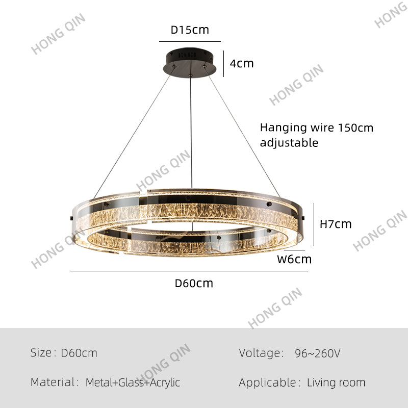 Luxury Rings LED Suspension Chandelier