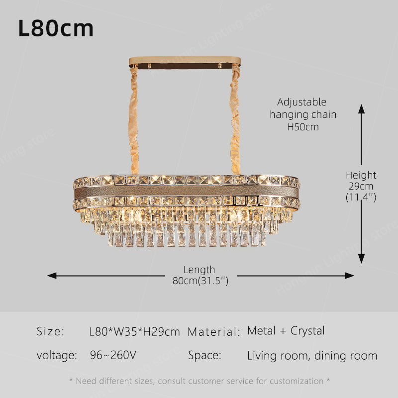 Modern Luxury Gold Iron Crystal Chandelier