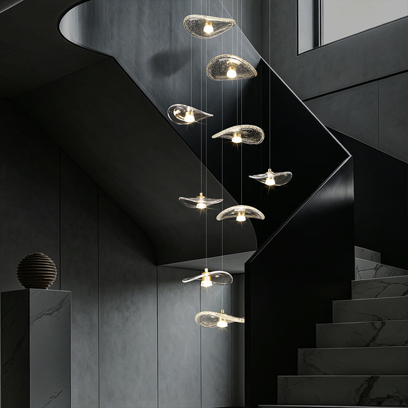 Staircase Duplex Loft Pendant Light Rotating Staircase Light Glass Pendants Lighting Modern Ceiling Chandelier