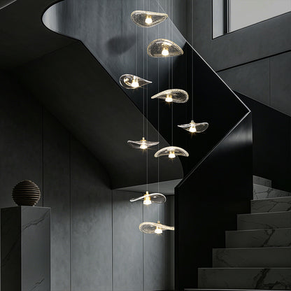 Staircase Duplex Loft Pendant Light Rotating Staircase Light Glass Pendants Lighting Modern Ceiling Chandelier