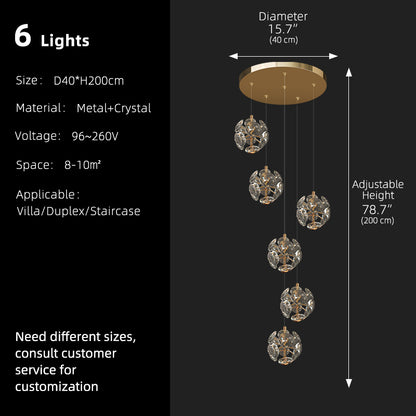 Staircase Chandelier Lustre Hanging Light