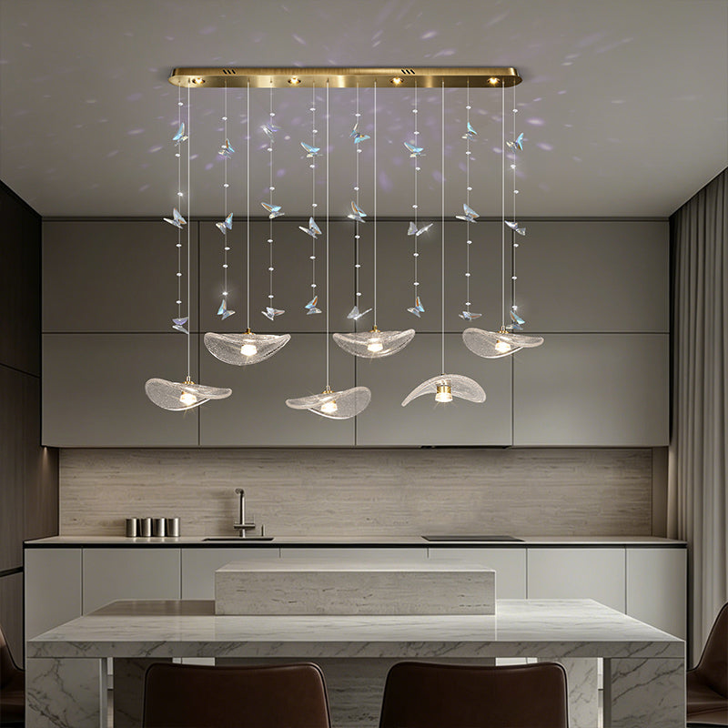 Restaurant Pendant Light Modern Luxury Dining Table bar Counter Kitchen Lotus Leaf Design Artistic Pendant Light Above