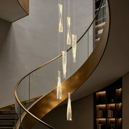 Luxury Spiral Staircase Crystal Chandelier