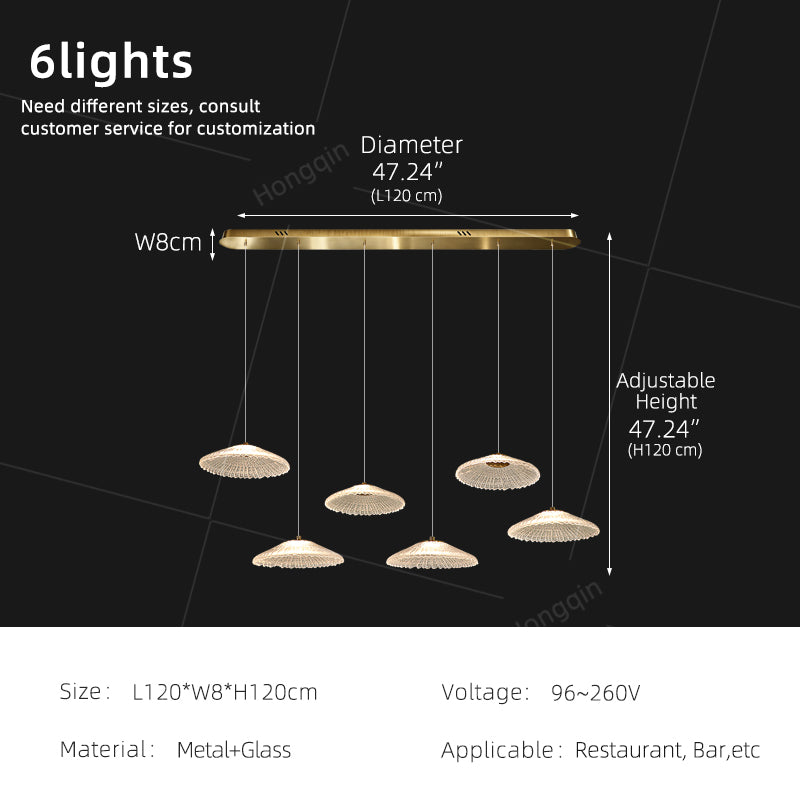 Ripple Water Glass Chandelier Dining Table Kitchen Dining Room Art Chandelier Island Bar Pendant Lamp