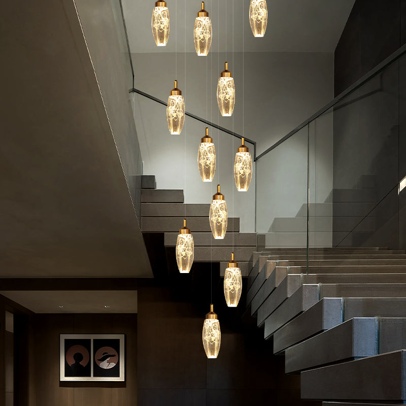 Crystal Staircase Pendant Lamp