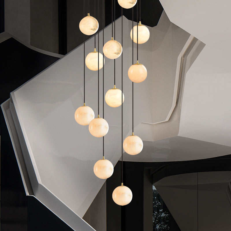 Luxury Marble High Minimalist Long Chandelier