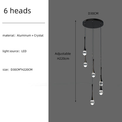 Staircase Long Villa Hote Luxury LED Chandelier