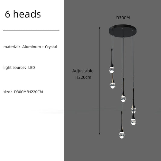 Staircase Long Villa Hote Luxury LED Chandelier