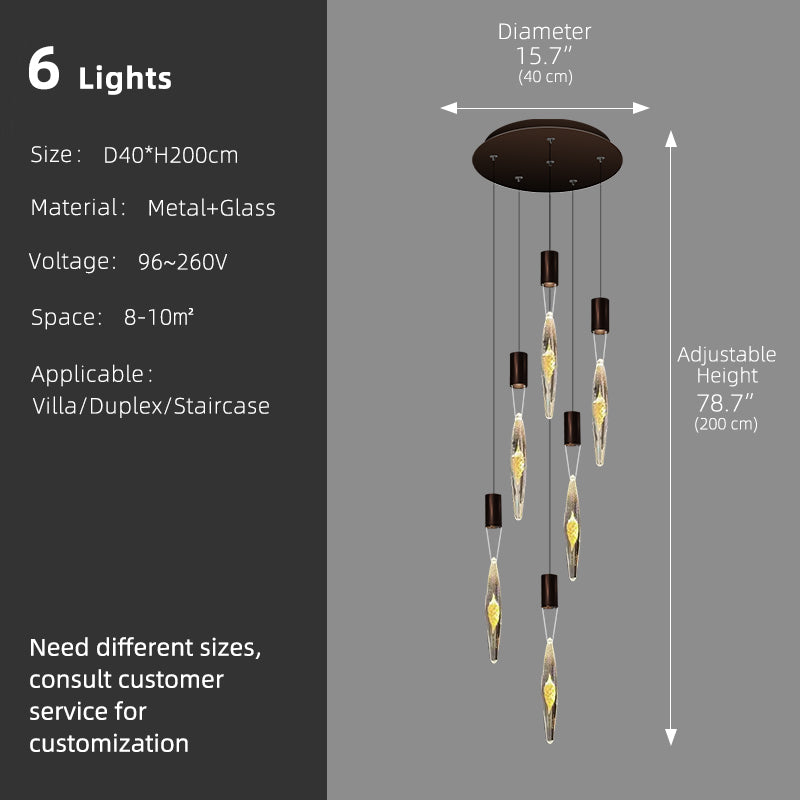 Modern Luxury Staircase LED Chandelier