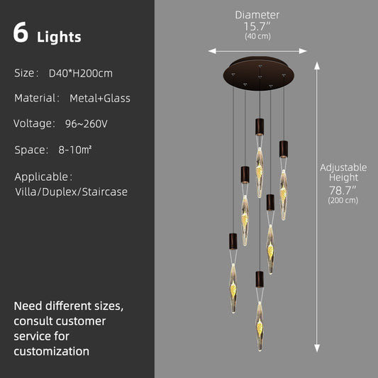 Modern Luxury Staircase LED Chandelier