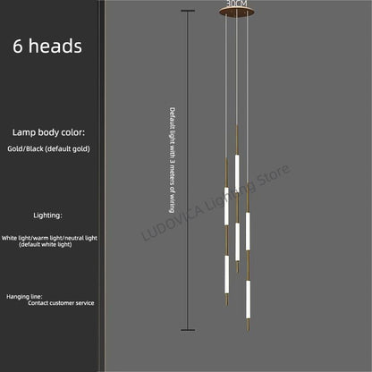 Modern Luxury Led Pendent Lamp Light Living Room Lighting Loft Ceiling Suspension Chandelier Staircase Chandeliers