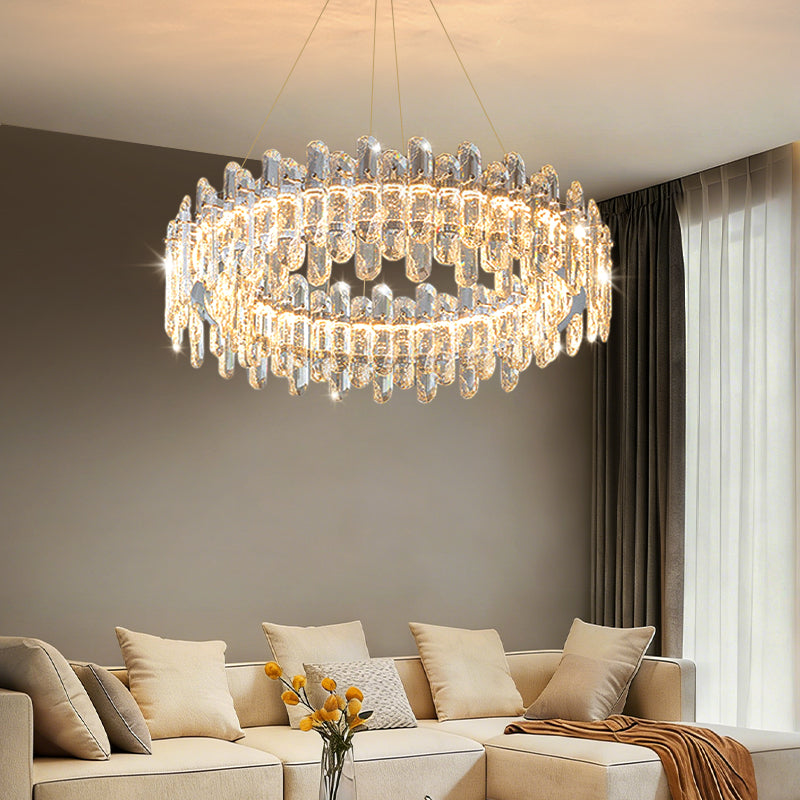 Luxury LED Ring Living Room Hanging Lamp