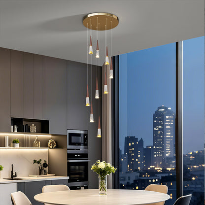 Staircase Hanging Light Rotating Staircase Crystal Chandelier Hanging Lamp Hall Villa High Ceiling Long Pendant Light Lighting