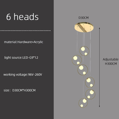 modern staircase light Luxury Villa Attic Stair Chandelier