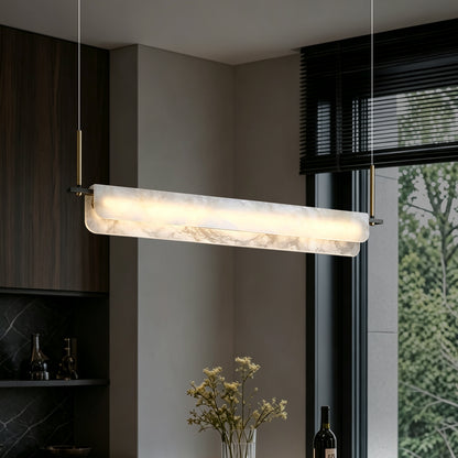 Modern Natural Marble Long Chandelier