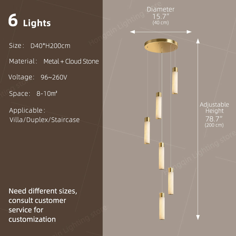 Nordic Marble Duplex Loft Long Hanging Lamp