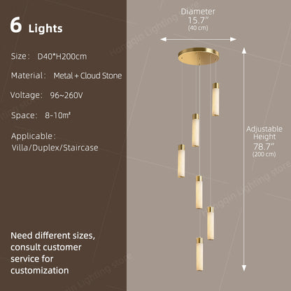 Nordic Marble Duplex Loft Long Hanging Lamp