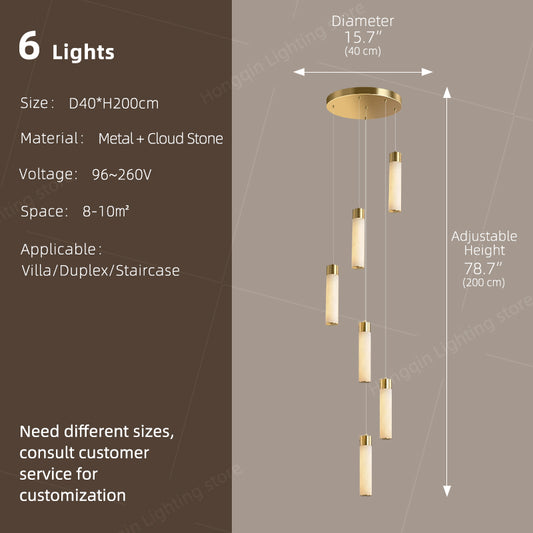 Nordic Marble Duplex Loft Long Hanging Lamp