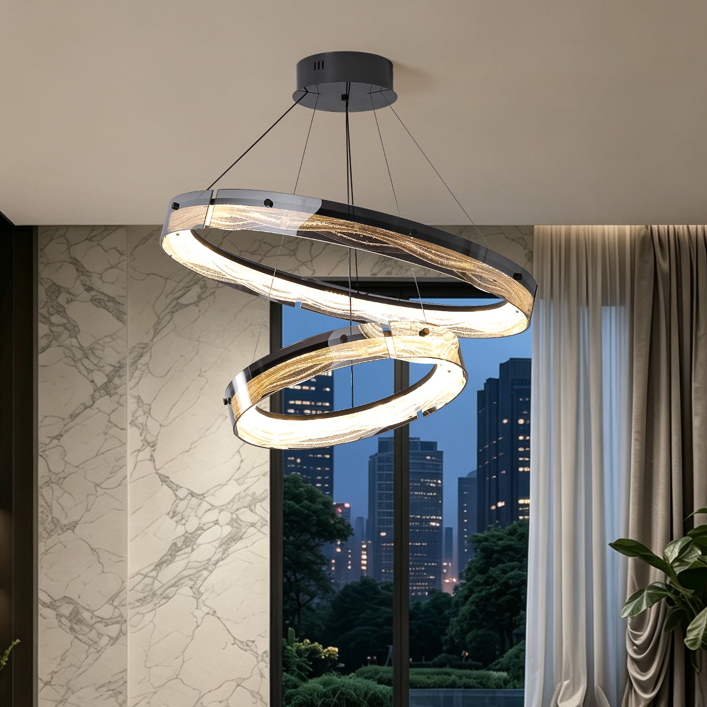 Luxury Simple Circular Glass Chandelier