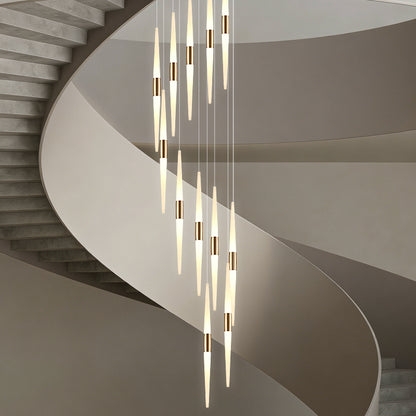 Acrylic Design Ceiling Stair Pendant Lamp Lighting Luxury Fixture Chandelier Long Staircase Chandelier Lustre Hanging Light
