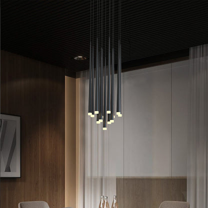 Nordic Minimalist Black Conical LED Pendant Light