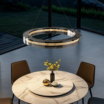 Modern Double Ring LED Suspension Chandelier