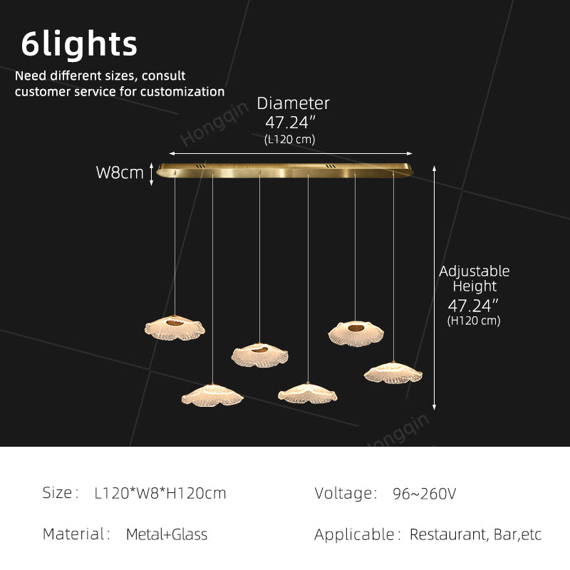 Modern Luxury Glass Chandelier Art Dining Room Island Bar Pendant Lamp Kitchen High Ceiling Hanging Lights