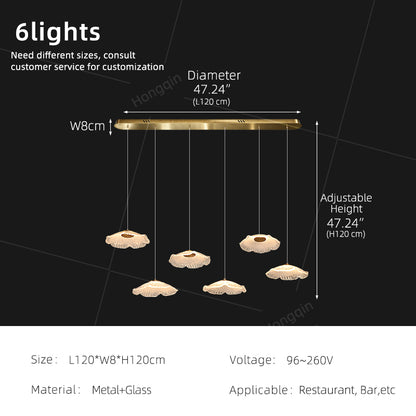 Modern Luxury Glass Chandelier Art Dining Room Island Bar Pendant Lamp Kitchen High Ceiling Hanging Lights