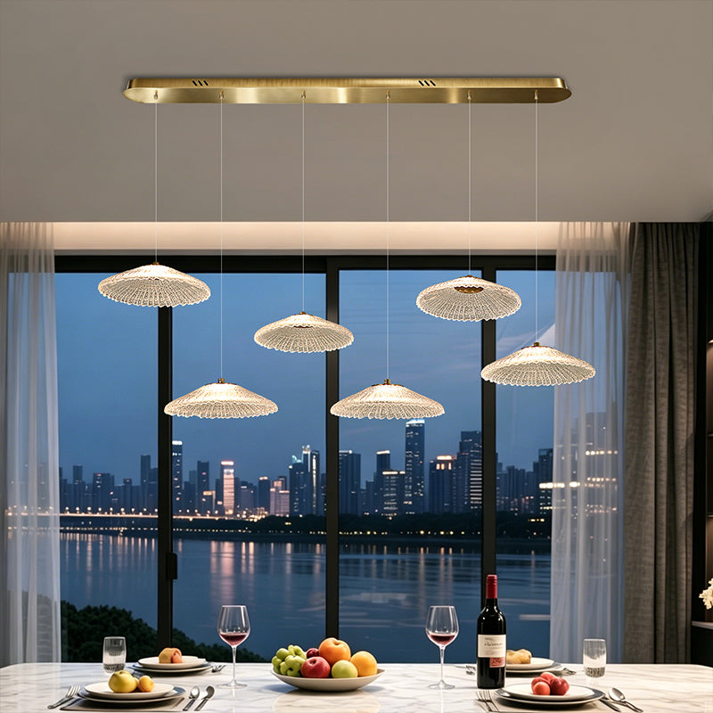 Ripple Water Glass Chandelier Dining Table Kitchen Dining Room Art Chandelier Island Bar Pendant Lamp