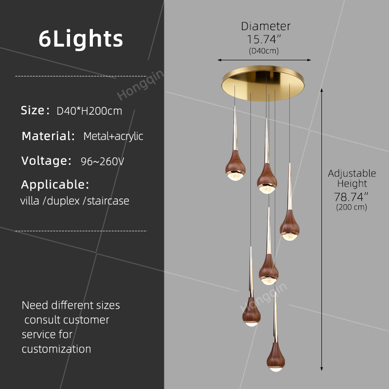 Stairs Chandelier Minimalist Modern Lighting Living Room Pendant Light Lustre High Ceiling Long Staircase Chandelier