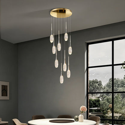Modern Staircase Pendant Light Luxury Villa Attic Restaurant Suspended Ceiling Ceiling Light Designer Crystal Pendant Light