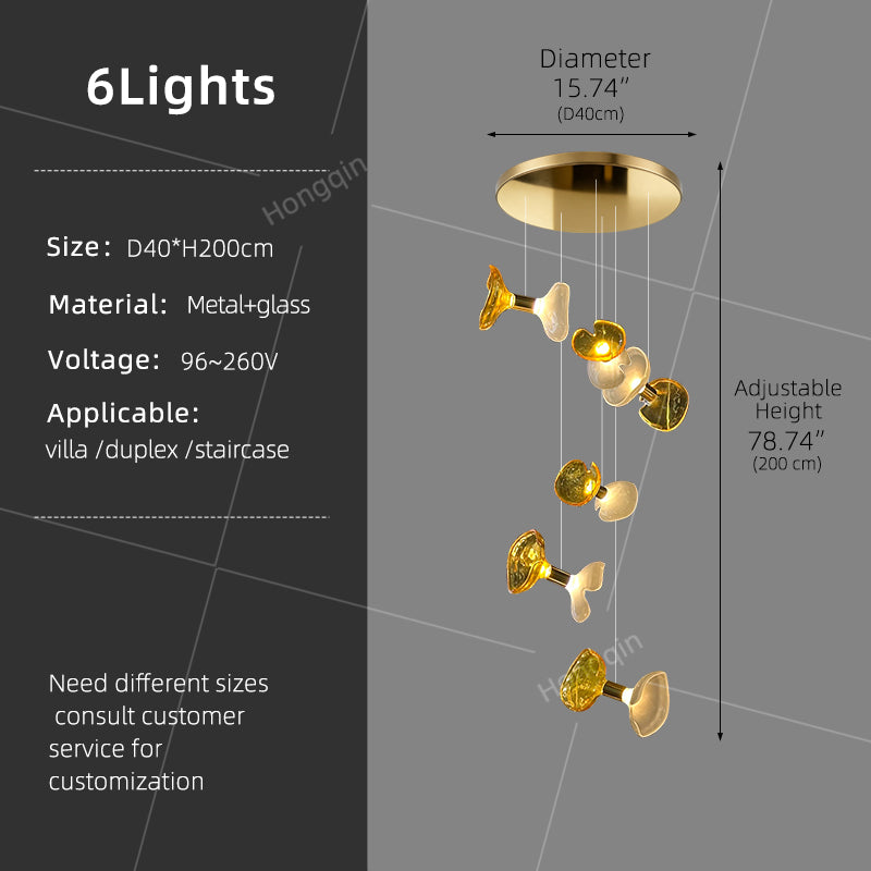 Modern Minimalist Loft Villa Duplex Stair Pendant Light