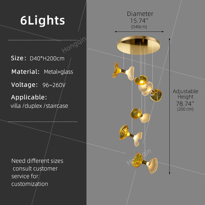 Modern Minimalist Loft Villa Duplex Stair Pendant Light