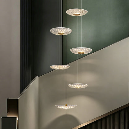Luxury Glass Long Duplex Attic Stair Chandelier
