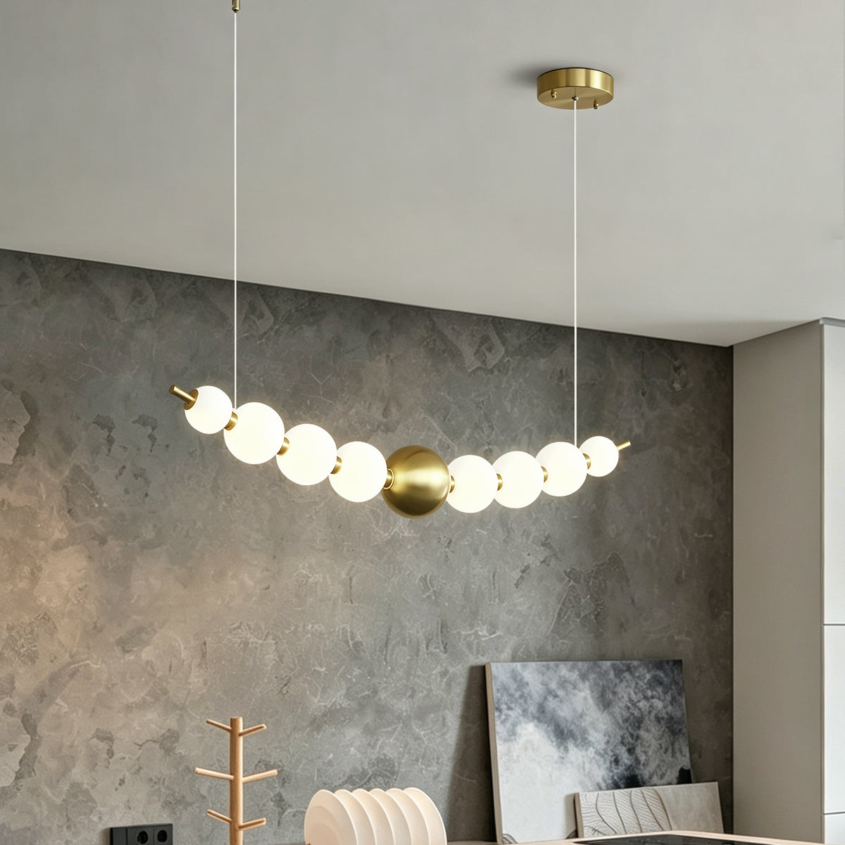 Modern Long Dining Room Kitchen ball Chandelier