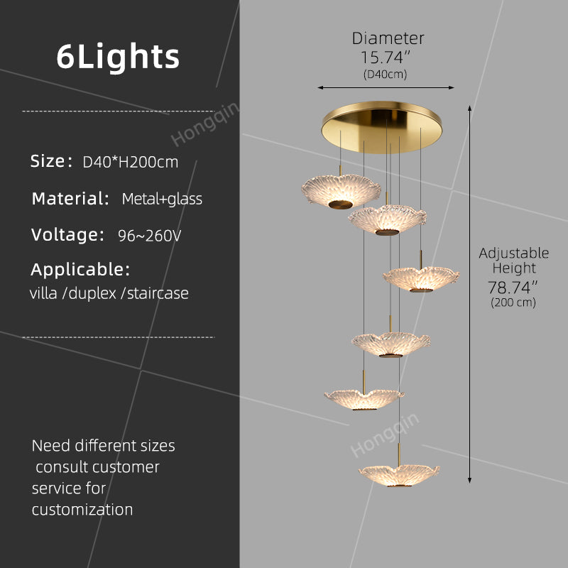Modern luxury High Ceiling Stair Chandelier